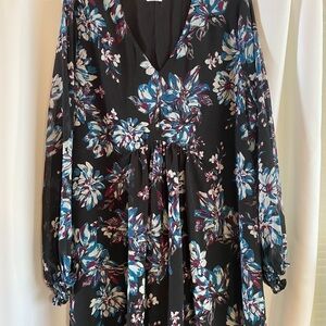 Time and Tru Black Floral Dress